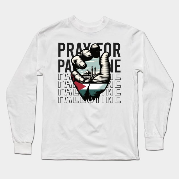 Pray For Palestine Long Sleeve T-Shirt by pentaShop